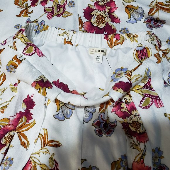 Miami maxi skirt shorts combination floral elastic High Low skorts - Picture 5 of 8